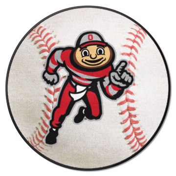 Wholesale-Ohio State Buckeyes Baseball Mat NCAA Accent Rug - Round - 27" diameter SKU: 36445