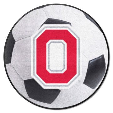 Wholesale-Ohio State Buckeyes Soccer Ball Mat NCAA Accent Rug - Round - 27" diameter SKU: 36436