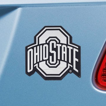 Wholesale-Ohio State Emblem - Chrome Ohio State University Chrome Emblem 3"x3.2" - "O & Ohio State" Logo SKU: 14872