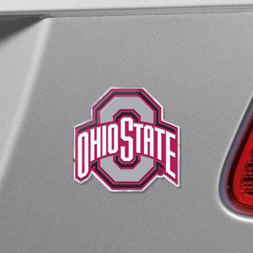 Wholesale-Ohio State Embossed Color Emblem 2 Ohio State University Embossed Color Emblem 2 3.25” x 3.25 - "O & 'Ohio State'" Logo SKU: 60649