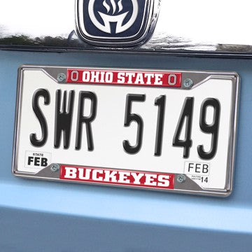 Wholesale-Ohio State License Plate Frame Ohio State University License Plate Frame 6.25"x12.25" - "O" Logo & Wordmark SKU: 14871