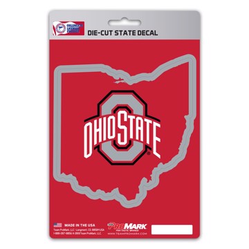 Wholesale-Ohio State State Shape Decal Ohio State University State Shape Decal 5” x 6.25” - "O & 'Ohio State'" Logo / State of Ohio SKU: 61346