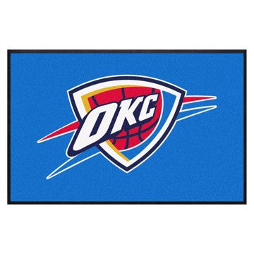 Wholesale-Oklahoma City Thunder 4X6 High-Traffic Mat with Rubber Backing NBA Commercial Mat - Landscape Orientation - Indoor - 43" x 67" SKU: 17093