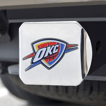 Wholesale-Oklahoma City Thunder Hitch Cover NBA Color Emblem on Chrome Hitch - 3.4" x 4" SKU: 22739