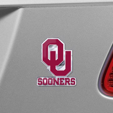 Wholesale-Oklahoma Embossed Color Emblem 2 University of Oklahoma Embossed Color Emblem 2 3.25” x 3.25 - "OU & 'SOONERS'" Logo SKU: 60650
