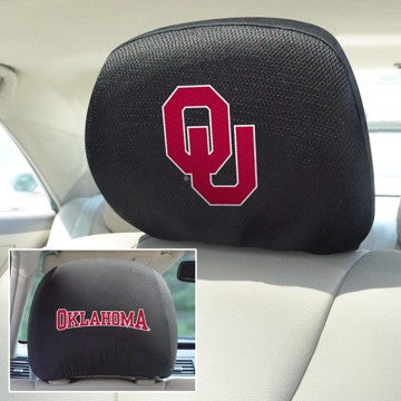 Wholesale-Oklahoma Headrest Cover Set University of Oklahoma Headrest Cover Set 10"x13" - "OU" Logo & Wordmark SKU: 12590
