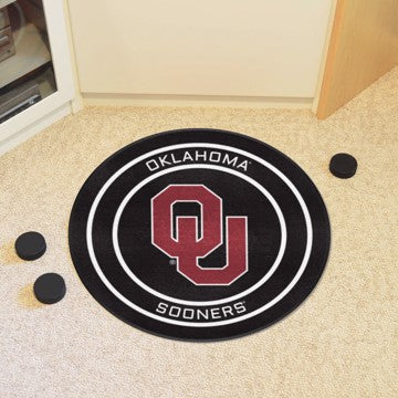 Wholesale-Oklahoma Puck Mat Oklahoma Hockey Puck Rug - 27in. Diameter SKU: 33201