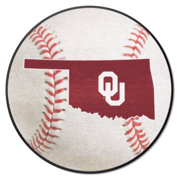 Wholesale-Oklahoma Sooners Baseball Mat Accent Rug - Round - 27" diameter SKU: 36457