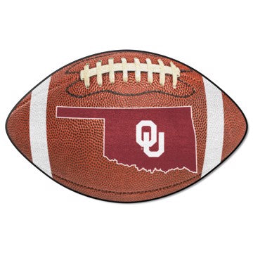 Wholesale-Oklahoma Sooners Football Mat Accent Rug - Shaped - 20.5" x 32.5" SKU: 36459