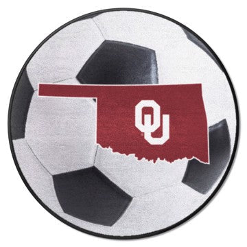 Wholesale-Oklahoma Sooners Soccer Ball Mat Accent Rug - Round - 27" diameter SKU: 36460
