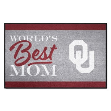 Wholesale-Oklahoma Sooners Starter Mat - World's Best Mom 19"x30" SKU: 34566