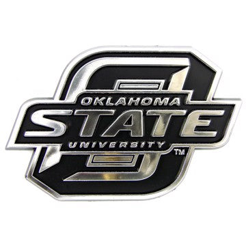 Wholesale-Oklahoma State Molded Chrome Emblem Oklahoma State University Molded Chrome Emblem 3.25” x 3.25 - "O and Wordmark" Alternate Logo SKU: 60367