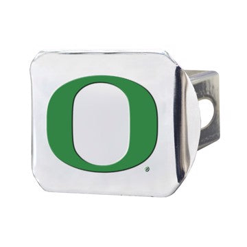 Wholesale-Oregon Hitch Cover University of Oregon Color Emblem on Chrome Hitch 3.4"x4" - "O" Logo SKU: 22811