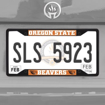 Wholesale-Oregon State University License Plate Frame - Black Oregon State - NCAA - Black Metal License Plate Frame SKU: 31277