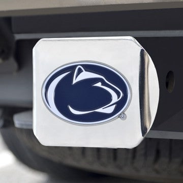 Wholesale-Penn State Hitch Cover Penn State Color Emblem on Chrome Hitch 3.4"x4" - "Nittany Lion" Logo SKU: 22813