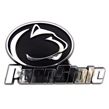 Wholesale-Penn State Molded Chrome Emblem Penn State Molded Chrome Emblem 3.25” x 3.25 - "Nittany Lion" Logo & "Penn State" Wordmark SKU: 60370