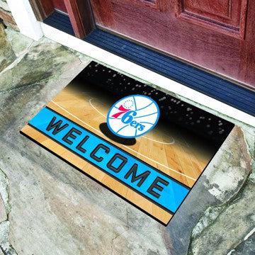 Wholesale-Philadelphia 76ers Crumb Rubber Door Mat NBA Outdoor Door Mat - 18" x 30" SKU: 21962
