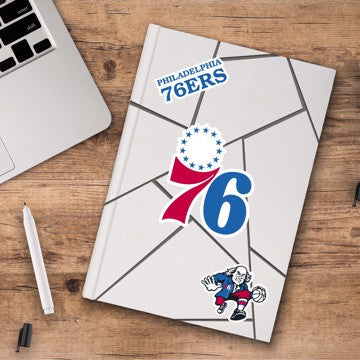 Wholesale-Philadelphia 76ers Decal 3-pk NBA 3 Piece - 5” x 6.25” (total) SKU: 63261