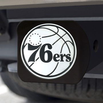 Wholesale-Philadelphia 76ers Hitch Cover NBA Chrome Emblem on Black Hitch - 3.4" x 4" SKU: 25078
