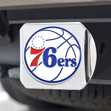 Wholesale-Philadelphia 76ers Hitch Cover NBA Color Emblem on Chrome Hitch - 3.4" x 4" SKU: 25079