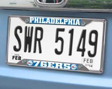 Wholesale-Philadelphia 76ers License Plate Frame NBA Exterior Auto Accessory - 6.25" x 12.25" SKU: 25081