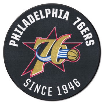 Wholesale-Philadelphia 76ers Roundel Mat - Retro Collection NBA Accent Rug - Round - 27" diameter SKU: 35363