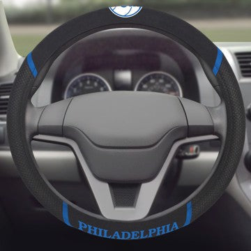 Wholesale-Philadelphia 76ers Steering Wheel Cover NBA Universal Fit - 15" x 15" SKU: 25084