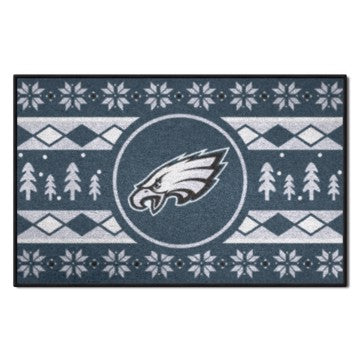 Wholesale-Philadelphia Eagles Holiday Sweater Starter Mat NFL Accent Rug - 19" x 30" SKU: 26213