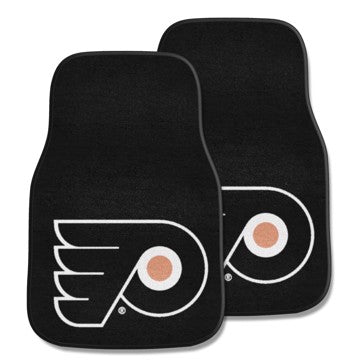 Wholesale-Philadelphia Flyers 2-pc Carpet Car Mat Set NHL Auto Floor Mat - 2 piece Set - 17" x 27" SKU: 10485