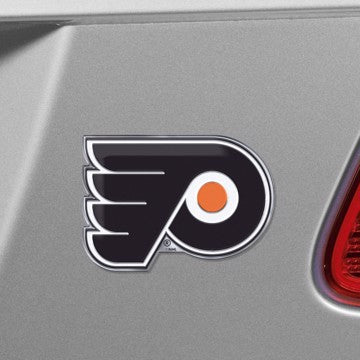 Wholesale-Philadelphia Flyers Embossed Color Emblem NHL Exterior Auto Accessory - Aluminum Color SKU: 60497