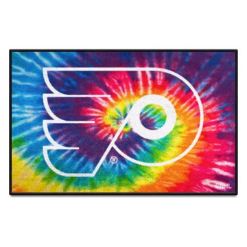 Wholesale-Philadelphia Flyers Starter Mat - Tie Dye NHL Accent Rug - 19" x 30" SKU: 34502