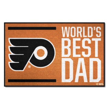 Wholesale-Philadelphia Flyers Starter Mat - World's Best Dad NHL Accent Rug - 19" x 30" SKU: 31165