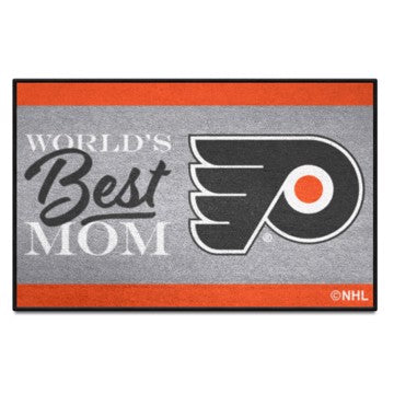 Wholesale-Philadelphia Flyers Starter Mat - World's Best Mom NHL Accent Rug - 19" x 30" SKU: 34158