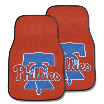 Wholesale-Philadelphia Phillies 2-pc Carpet Car Mat Set MLB Auto Floor Mat - 2 piece Set - 17" x 27" SKU: 29054