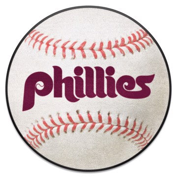 Wholesale-Philadelphia Phillies Baseball Mat MLB Accent Rug - Round - 27" diameter SKU: 2190