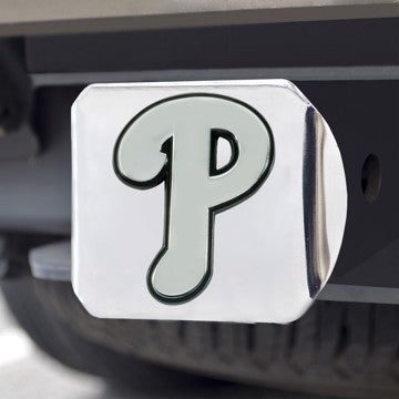 Wholesale-Philadelphia Phillies Hitch Cover MLB Chrome Emblem on Chrome Hitch - 3.4" x 4" SKU: 26674