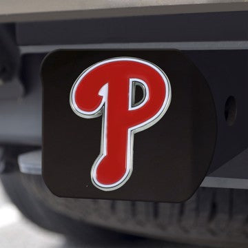 Wholesale-Philadelphia Phillies Hitch Cover MLB Color Emblem on Black Hitch - 3.4" x 4" SKU: 26676