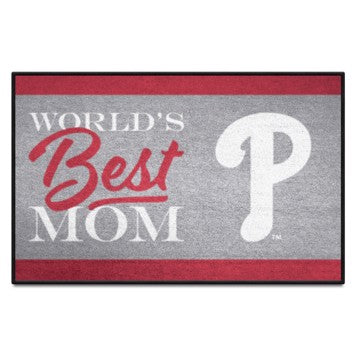 Wholesale-Philadelphia Phillies Starter Mat - World's Best Mom MLB Accent Rug - 19" x 30" SKU: 34107