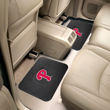 Wholesale-Philadelphia Phillies Utility Mat Set MLB Back Seat Car Floor Mats - 2 Piece Set - 14" x 17" SKU: 12340