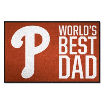 Wholesale-Philadelphia Phillies World's Best Dad Starter Mat MLB Accent Rug - 19" x 30" SKU: 31134