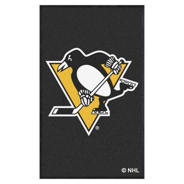 Wholesale-Pittsburgh Penguins 3X5 High-Traffic Mat with Rubber Backing NHL Commercial Mat - Portrait Orientation - Indoor - 33.5" x 57" SKU: 12876