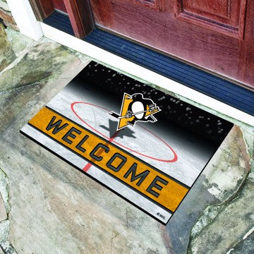 Wholesale-Pittsburgh Penguins Crumb Rubber Door Mat NHL Outdoor Door Mat - 18" x 30" SKU: 21284