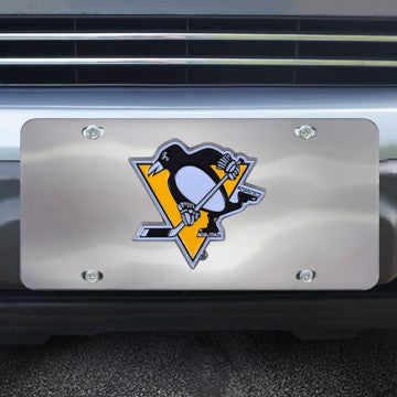 Wholesale-Pittsburgh Penguins Diecast License Plate NHL Exterior Auto Accessory - 12" x 6" SKU: 24537