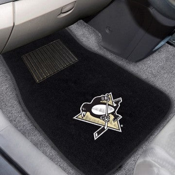 Wholesale-Pittsburgh Penguins Embroidered Car Mat Set NHL Auto Floor Mat - 2 piece Set - 17" x 25.5" SKU: 17615