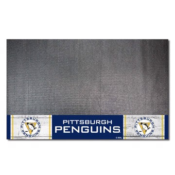 Wholesale-Pittsburgh Penguins Grill Mat - Retro Collection NHL Vinyl Mat - 26" x 42" SKU: 35569