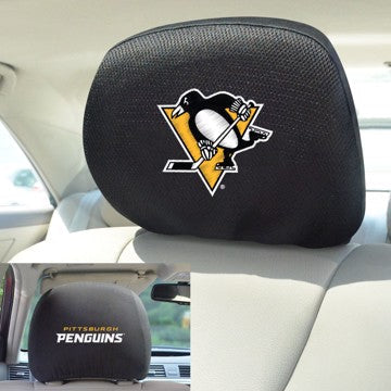 Wholesale-Pittsburgh Penguins Headrest Cover Set NHL Universal Fit - 10" x 13" SKU: 14783