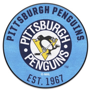 Wholesale-Pittsburgh Penguins Roundel Mat - Retro Collection NHL Accent Rug - Round - 27" diameter SKU: 35560