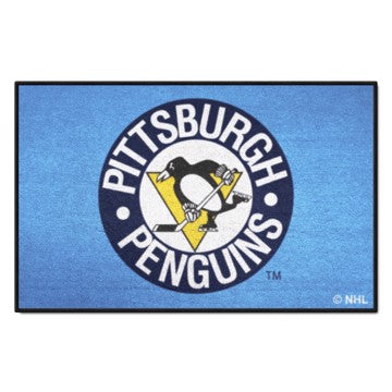 Wholesale-Pittsburgh Penguins Starter Mat - Retro Collection NHL Accent Rug - 19" x 30" SKU: 35559