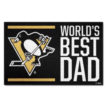 Wholesale-Pittsburgh Penguins Starter Mat - World's Best Dad NHL Accent Rug - 19" x 30" SKU: 31166