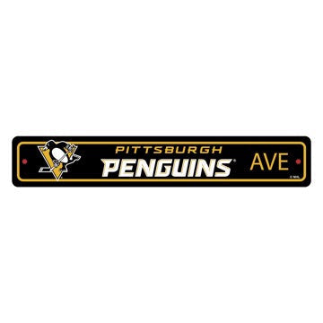 Wholesale-Pittsburgh Penguins Street Sign NHL Lightweight Décor - 4" X 24" SKU: 32236